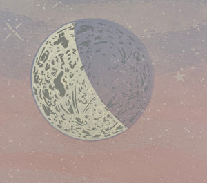 Moon: Twilight Waxing Silkscreen Print by Allison and Jonathan Metzger