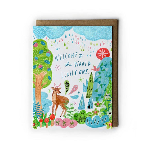 Welcome Little One Baby Greeting Card by Honeyberry Studios