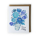 Blue Bouquet Sympathy Greeting Card by Honeyberry Studios