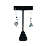 Geometry Drop Earrings - Pearl and Hematite by Brian Watson