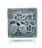 Acorn with Leaves 3" x 3" Tile by Whistling Frog