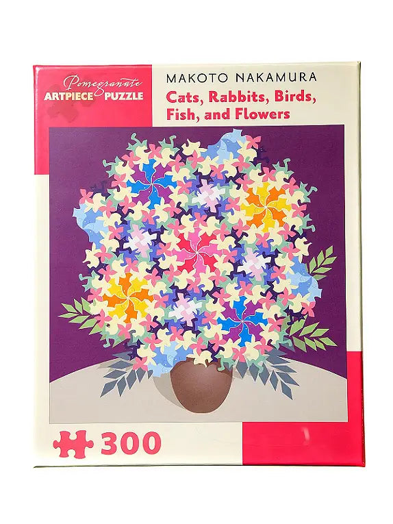 Makoto Nakamura: Cats, Rabbits, Birds, Fish, and Flowers 300-Piece Jigsaw Puzzle