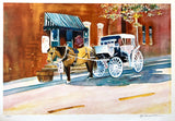 Waiting For A Fare Reproduction by JoAnne Hauser Warren