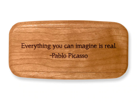 Pablo Picasso Imagine Quote 4” Medium Wide Secret Box by Heartwood Creations