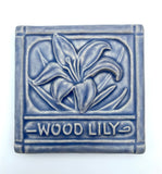 Wood Lily 4" x 4" Tile by Whistling Frog