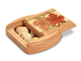 Maple Leaves Marquetry 2” Flat Wide Secret Box by Heartwood Creations