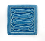 Four Fish 4" x 4" Tile by Whistling Frog