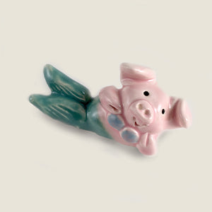 Mermaid Pig Ceramic "Little Guy" by Cindy Pacileo