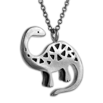 Brontosaurus Dinosaur Pewter Necklace by Mark Poulin