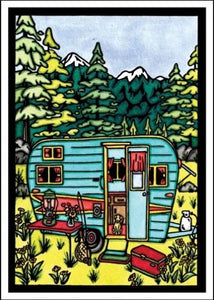 Camping Greeting Card by Sarah Angst
