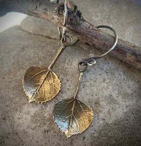 Bronze Aspen Leaf Earrings by Karen Gilbert