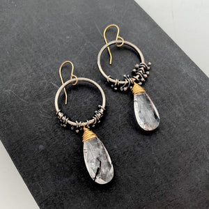 Large Two-Tone Hoop Peg Earrings by Austin Titus