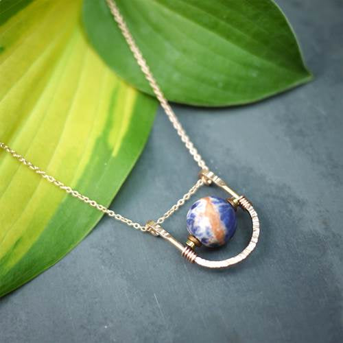 Large U Necklace with Sodalite by Brianna Kenyon