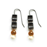 Tumbling Mini Square Earrings by Ashka Dymel