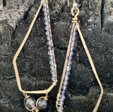 Iolite Cluster Long Earrings by Vanessa Savlen