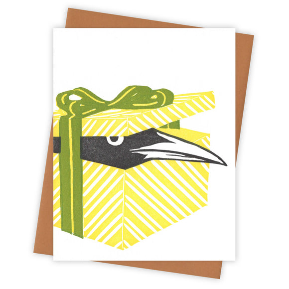 Gift-wrapped Grackle Card by Burdock & Bramble