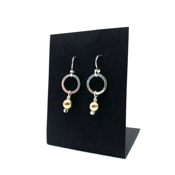 Petite Circle with Bead Earrings by Thomas Kuhner