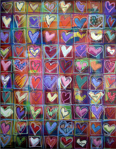 Hearts Collage Blank Greeting Card by David Hinds