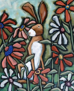 Brown Bunny Blank Greeting Card by David Hinds