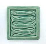 Four Fish 4" x 4" Tile by Whistling Frog
