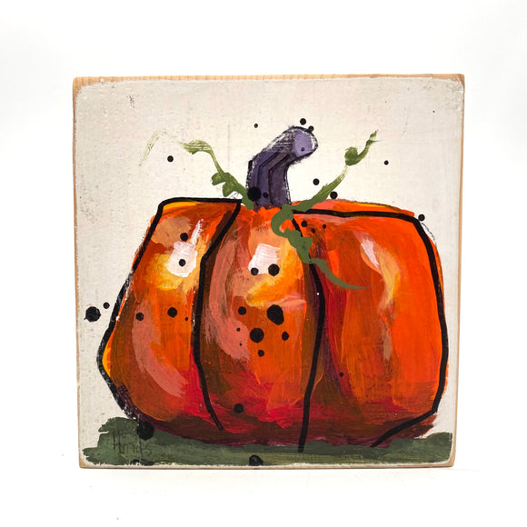 Orange Pumpkin Block by David Hinds