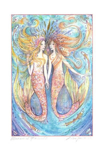 Mermaid Friends Reproduction by Liza Paizis