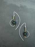 Sculptural Wire and Stone Earrings with Snow Obsidian by Brianna Kenyon