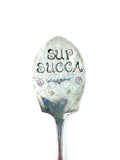 Sup Succa Spoon Plant Marker by Lynn and Karl Berg