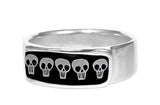 Skulls Enamel Ring by Mark Poulin