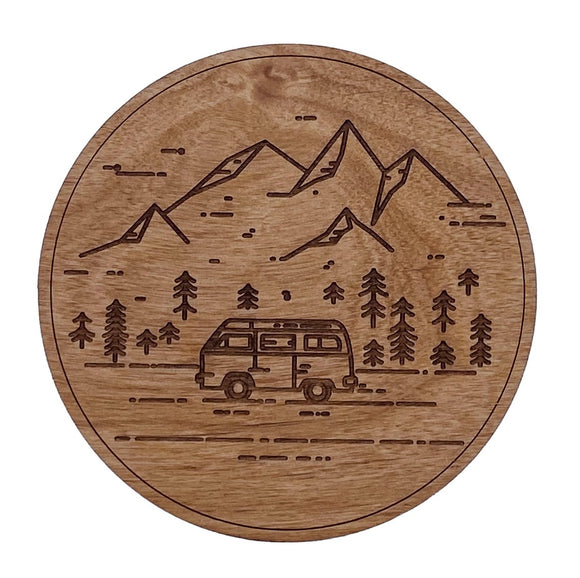Camper Wood Coaster by Woodcutts