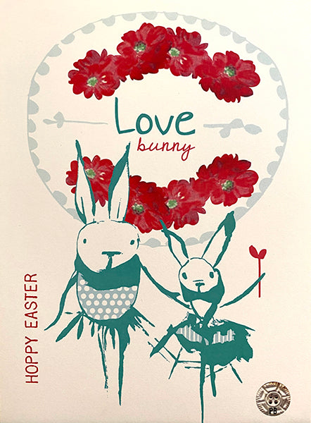 Hoppy Easter Love Bunny Greeting Card by Kelli May-Krenz