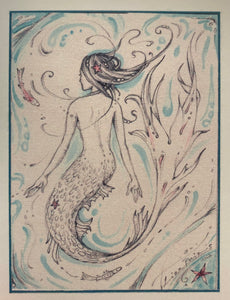 Sea Maiden Greeting Card by Liza Paizis