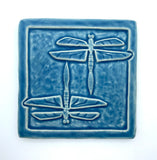 Double Dragonfly 6" x 6" Tile by Whistling Frog