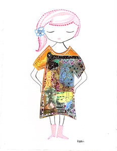 Pink Hair Travels Girl by Kelli May-Krenz
