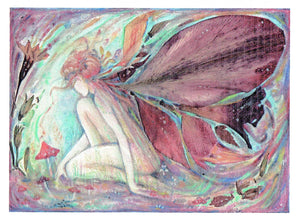 Garden Fairy Greeting Card by Liza Paizis