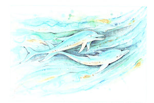 Dolphin Spirits Greeting Card by Liza Paizis