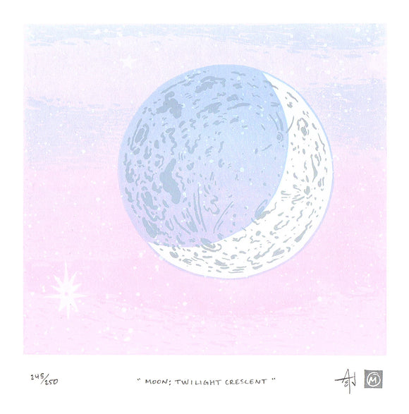 Moon: Twilight Crescent Silkscreen Print by Allison and Jonathan Metzger