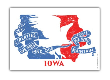 Iowa Flag Sticker by Bozz Prints