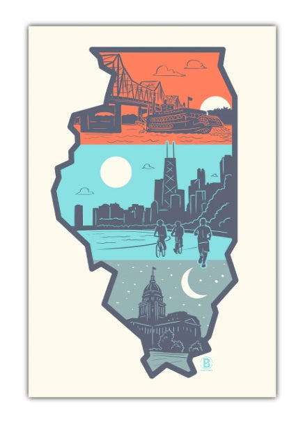 Layers of Illinois Postcard by Bozz Prints