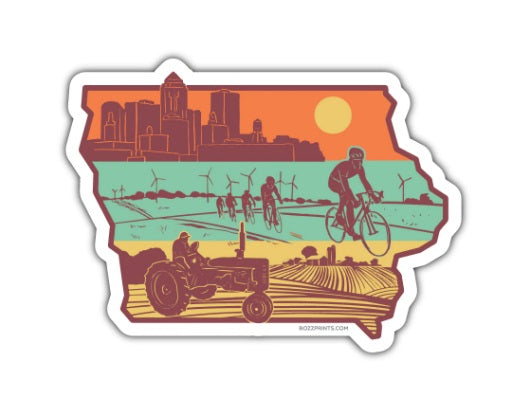 Layers of Iowa Sticker by Bozz Prints