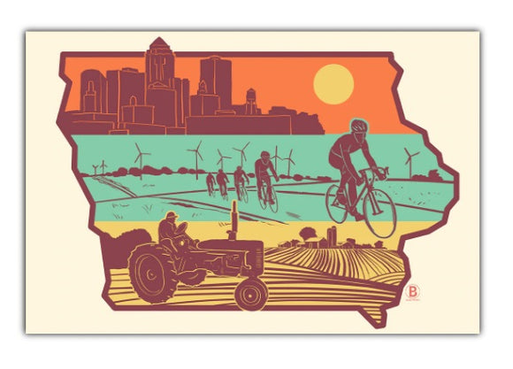 Layers of Iowa Postcard by Bozz Prints