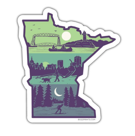 Layers of Minnesota Sticker by Bozz Prints