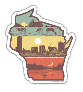 Layers of Wisconsin Sticker by Bozz Prints