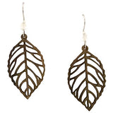 Medium Leaf Lasercut Wood Earrings by Woodcutts