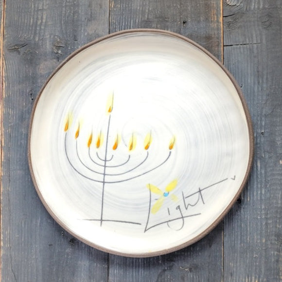 Menorah Large Round Plate by ZPots