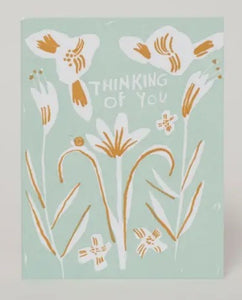 Thinking of You Lilies Greeting Card by Egg Press Manufacturing