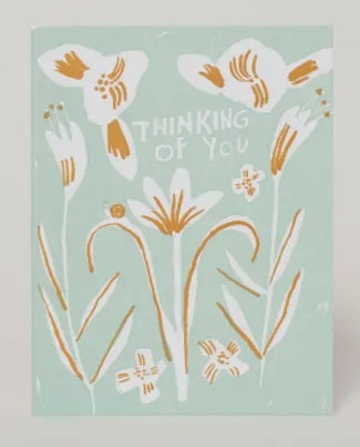 Thinking of You Lilies Greeting Card by Egg Press Manufacturing