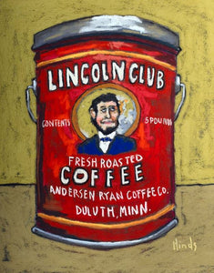 Vintage Lincoln Club Coffee Tin by David Hinds