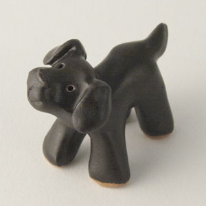 Black Lab Dog Ceramic "Little Guy" by Cindy Pacileo