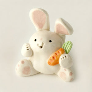 Bunny with Carrot Ceramic "Little Guy" by Cindy Pacileo